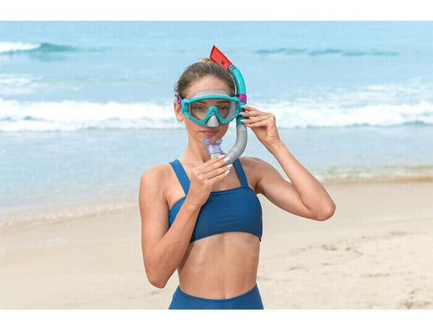 Set Maschera + Boccaglio + Pinne 41/46 da Sub Snorkeling Immersione Nuoto 7