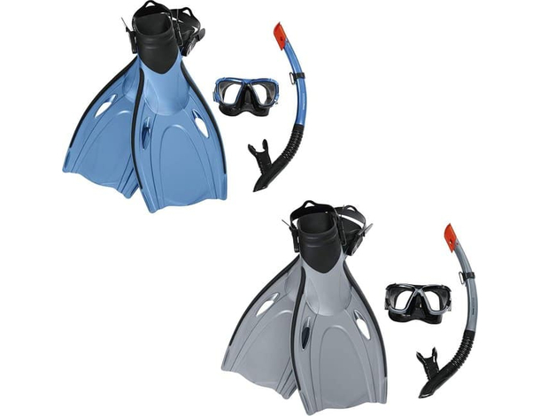 Set Maschera + Boccaglio + Pinne 37,5/41 da Sub Snorkeling Immersione Nuoto