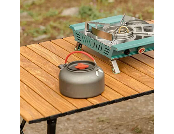 Tavolo Da Campeggio Picnic Richiudibile in Legno 93x55x55 cm con Custodia 4