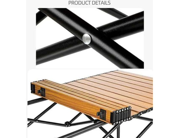 Tavolo Da Campeggio Picnic Richiudibile in Legno 93x55x55 cm con Custodia 5
