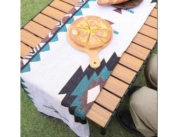 Tavolo Da Campeggio Picnic Richiudibile in Legno 93x55x55 cm con Custodia 6