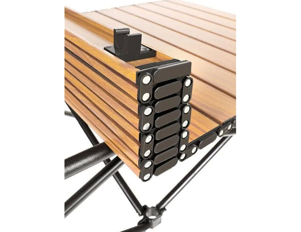 Tavolo Da Campeggio Picnic Richiudibile in Legno 93x55x55 cm con Custodia 7