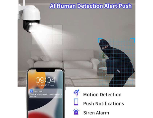 Telecamera IP CAM PTZ WIFI Camera Wireless Esterno Videocamera HD Zoom 10x 6