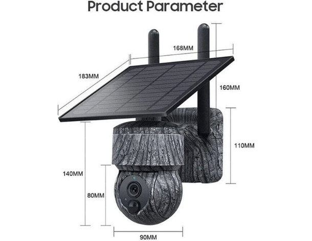 Telecamera Solare 1080P HD WIFI Telecamera PTZ Videosorveglianza Sicurezza...