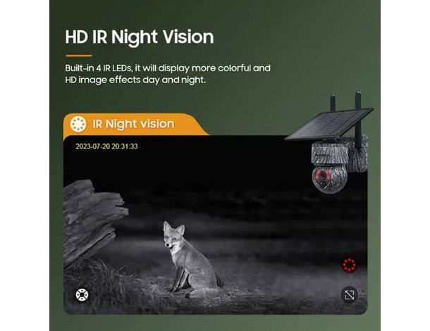 Telecamera Solare 1080P HD WIFI Telecamera PTZ Videosorveglianza Sicurezza...