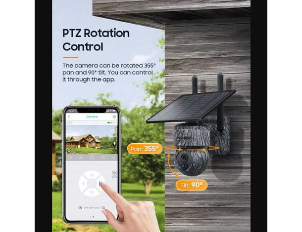 Telecamera Solare 1080P HD WIFI Telecamera PTZ Videosorveglianza Sicurezza...