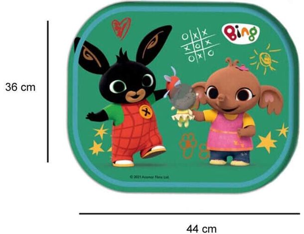 Coppia Tendine Laterali Parasole Auto Disney Bing Coniglietto 44x36 cm...