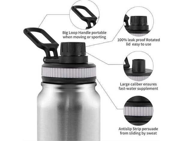 Borraccia Termica 500ml in Acciaio Inox Termos Caldo Freddo Bottiglia Acqua...