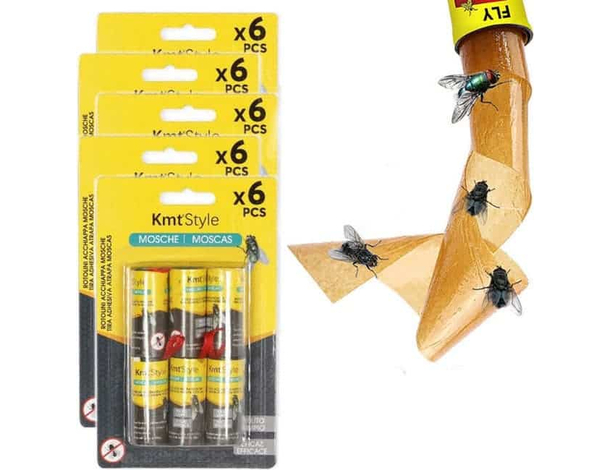 30x Trappola Adesiva Insetti Volanti Cattura Mosche Zanzare Carta Moschicida