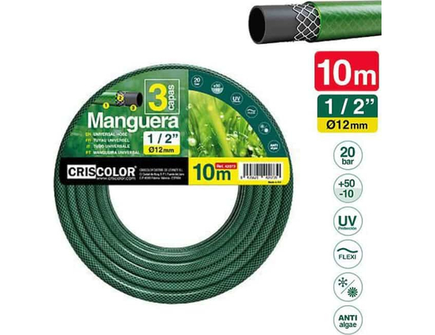 Tubo 1/2 Pollici Acqua Irrigazione Giardino a 3 Strati 10-20-25mt PVC...
