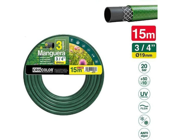 Tubo 3/4 pollici Acqua Irrigazione per Giardino 3 Strati 10-15 mt PVC...
