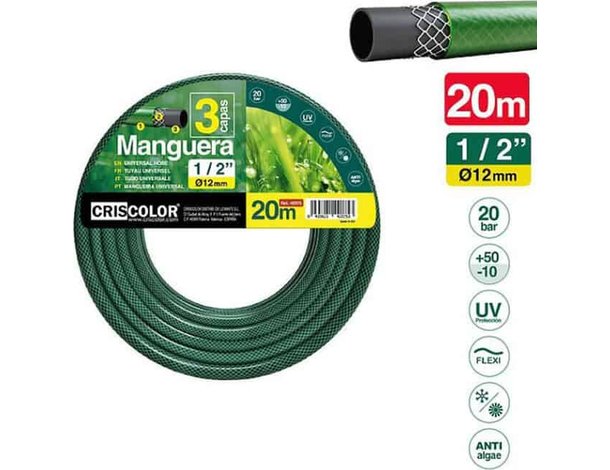 Tubo 1/2 Pollici Acqua Irrigazione Giardino a 3 Strati 10-20-25mt PVC...