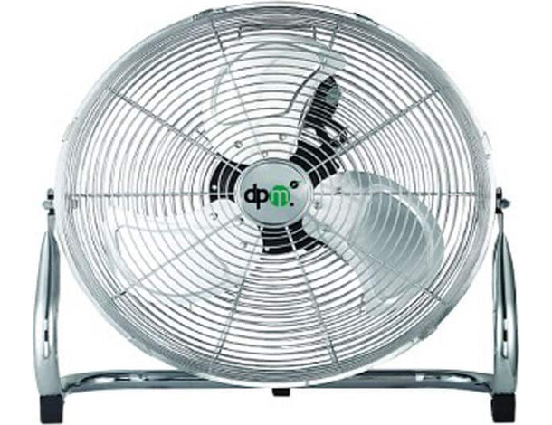 Ventilatore da Terra Cromato 140w 3 Pale in Alluminio 3 Velocità Diametro 50cm
