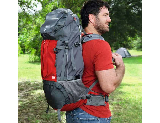 Zaino Unisex-Adulto Modello Dura Trek Rosso 45 L Trekking Campeggio...