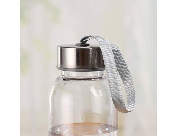 2x Bottiglia Borraccia in Vetro 300ml senza BPA Tappo palestra acqua sport 2