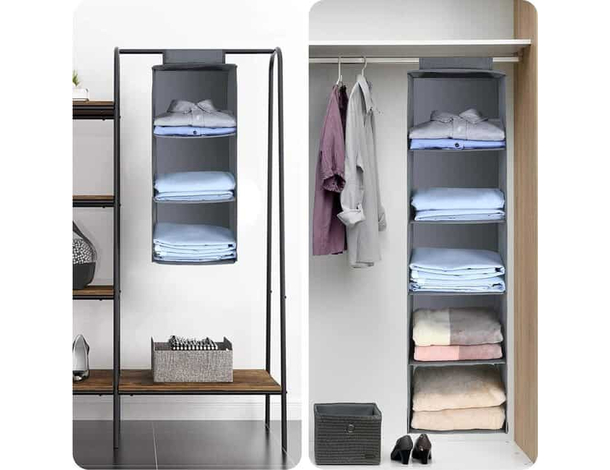 Organizer Armadio Portatutto Pensile 2PZ Tessuto Scarpe Borse 5 Piani...