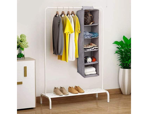 Organizer Armadio Portatutto Pensile 2PZ Tessuto Scarpe Borse 5 Piani...