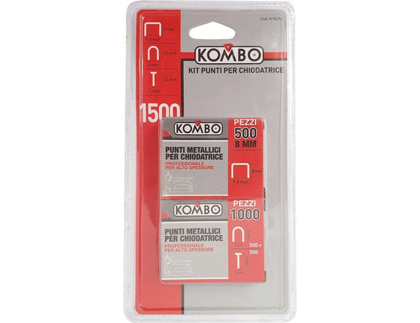 1500 Punti per puntatrici chiodatrici graffettatrice 9.5x8 mm,6x12 mm,1x12 mm