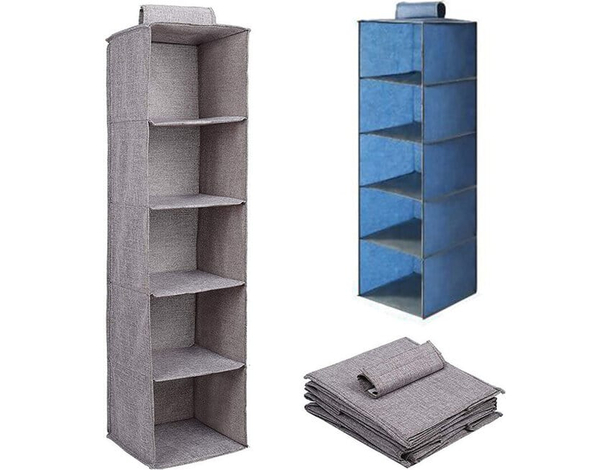 Organizer Armadio Portatutto Pensile 2PZ Tessuto Scarpe Borse 5 Piani...