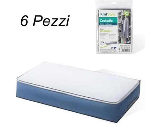 Box Scatola 6PZ Salvaspazio Portatutto Vestiti Armadio Organizer 80x45x15 cm