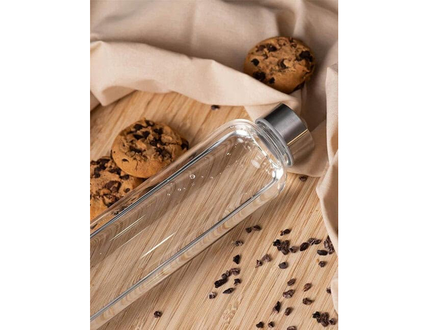 Bottiglia Borraccia in Vetro 750ml senza BPA Tappo palestra sport...