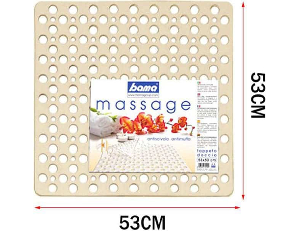 Tappetino Doccia Quadrato Antiscivolo Tappeto Bagno Fori Massage 53x53 cm...