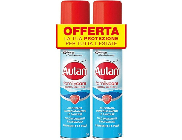 2x Autan Family Care Spray Antizanzare Comuni Tigre 100ml Insetto Repellente