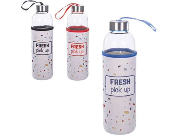 Bottiglia Borraccia in Vetro 750ml senza BPA Tappo palestra sport Copribottiglia