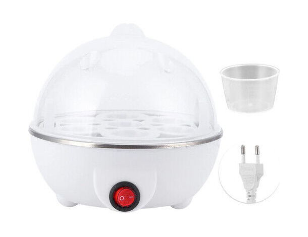 Cuociuova Elettrico Cuoci Uova Cucina Fino a 7 Uova Bollitore 350W 15x14 cm...