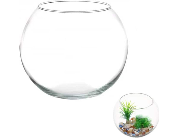 Ampolla Boccia In Vetro Trasparente Acquario Per Pesci Centrotavola diam 12 cm