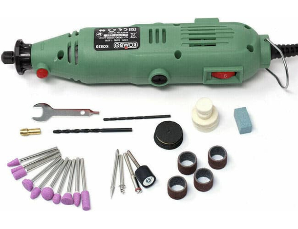 Smerigliatrice mini trapano fresa drimmel di precisione 135W 40 accessori Kombo