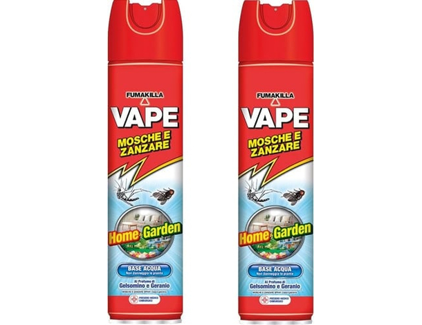 Insetticida Mosche Zanzare Spray 2 Pezzi da 400ml profumo geranio e gelsomino