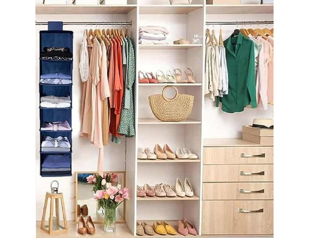 Organizer Armadio Portatutto Pensile 2PZ Tessuto Scarpe Borse 5 Piani...