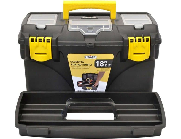 Cassetta porta attrezzi valigetta per utensili portautensili vuota 43x25x23 cm