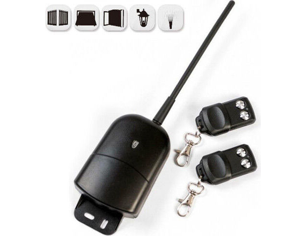 Kit Ricevitore 2 Telecomandi Universale Radiocomando 433mhz Radio Cancelli Luci