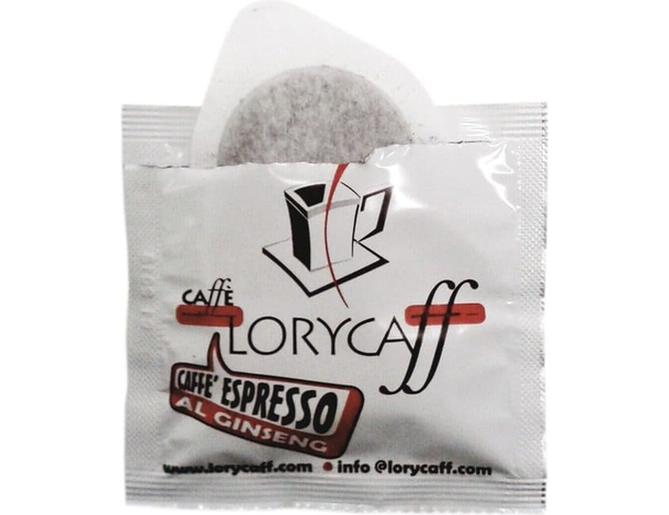 50 cialde filtro carta Caffè al Ginseng Lorycaff ESE 44mm Equilibrato Profumato