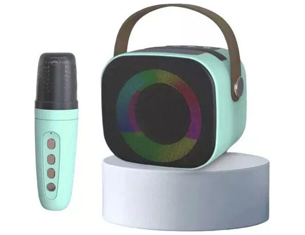 Cassa Speaker Bluetooth Karaoke 1 Microfono Portatile Ricaricabile USB RGB