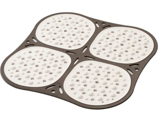 Tappetino Doccia Quadrato Antiscivolo Tappeto Bagno Fori Massage 53x53 cm BAMA