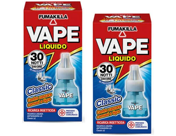 2x Ricarica Liquida 30 Notti Classico Zanzare Comuni Tigre Diffusore Elettrico