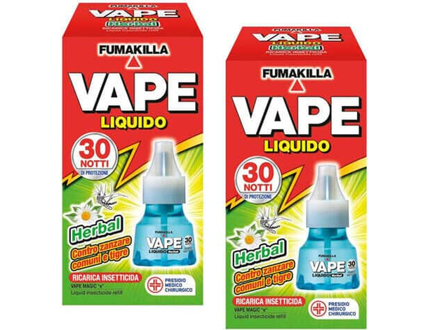 2x Ricarica Liquida Herbal Zanzare Comuni Tigre per Diffusore Elettrico Casa