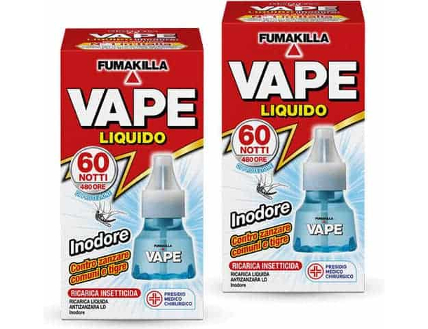 2 Pezzi Ricarica Liquida Zanzare Comuni e Tigre per Diffusore Elettrico Casa