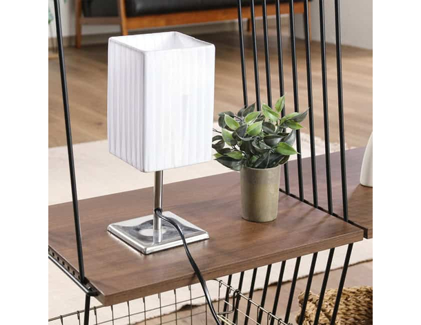 Lampada abatjour da tavolo con paralume tessuto comodino scrivania E27 40W 5