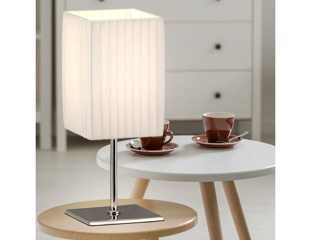 Lampada abatjour da tavolo con paralume tessuto comodino scrivania E27 40W 6