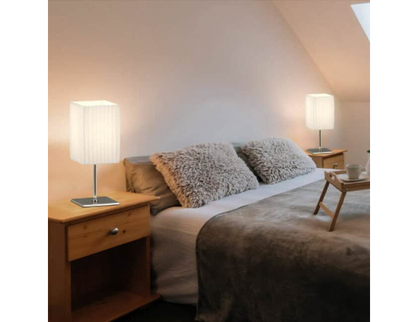 Lampada abatjour da tavolo con paralume tessuto comodino scrivania E27 40W 8