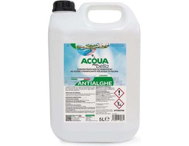Antialghe concentrato Non Schiumogeno alghicida Piscina Anti alghe 5 Lt liquido