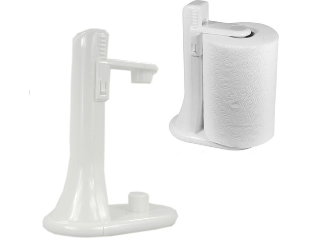Portarotolo Porta Rotolo Carta Da Cucina In plastica bianca regolabile verticale
