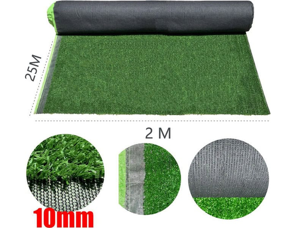 Prato sintetico Manto Finta Erba giardino tappeto 10 mm rotolo da 2x25 metri...