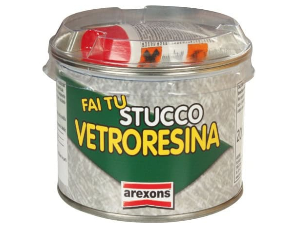 Stucco per vetroresina pasta Carrozzeria Auto Nautica 200g catalizzatore Arexons