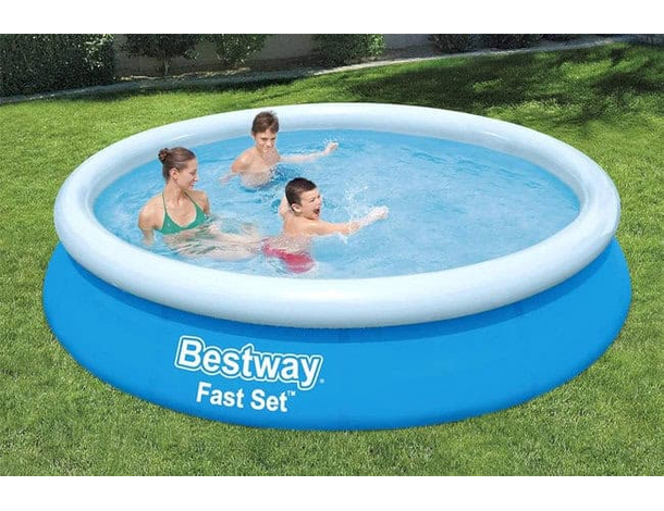 Bestway Piscina Gonfiabile Rotonda giardino fuori terra Fast Set 366x76cm...