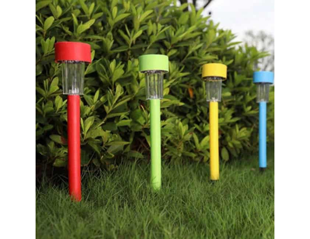 Lampioncino solare led lampada 4pz da esterno giardino con picchetto...
